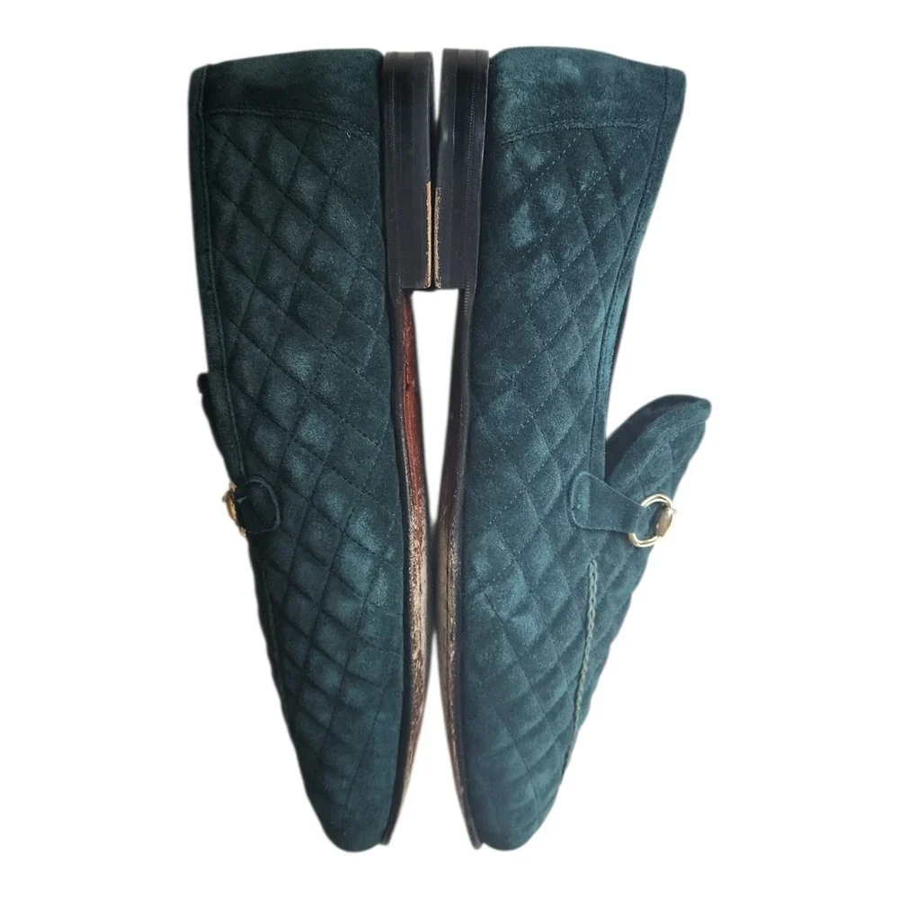 Mezlan‎ 13287 Quilted Suede Bit Loafers Green Mens 13 M Made in Spain
